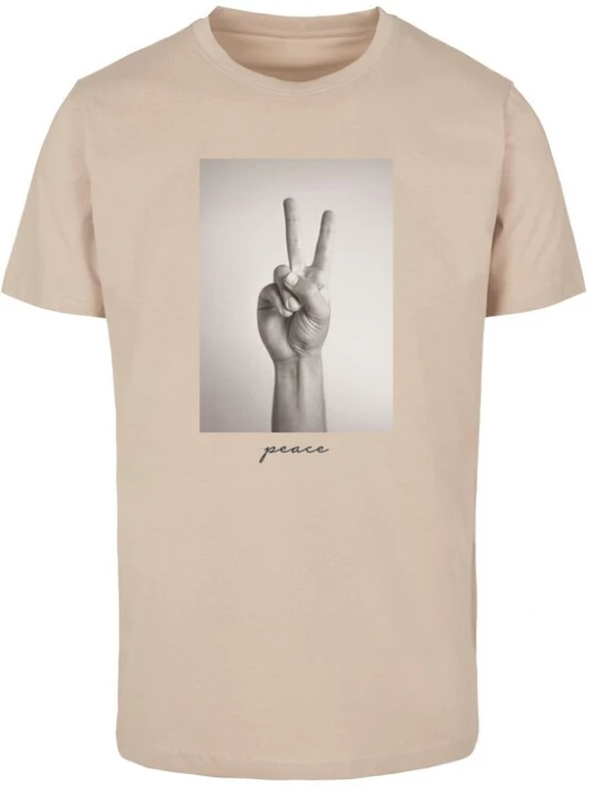 Foto van product MT Men Shirt 'Peace Sign' sand / grijs