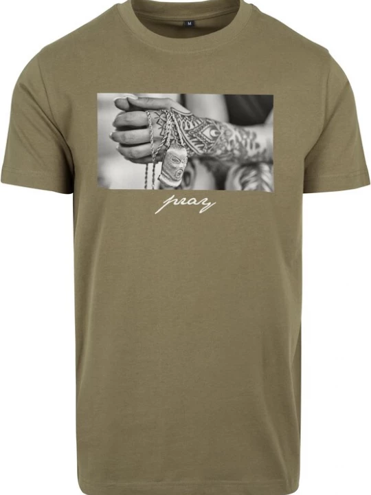 Foto van product MT Men Shirt 'Pray 2.0' grijs / olijfgroen / zwart / wit