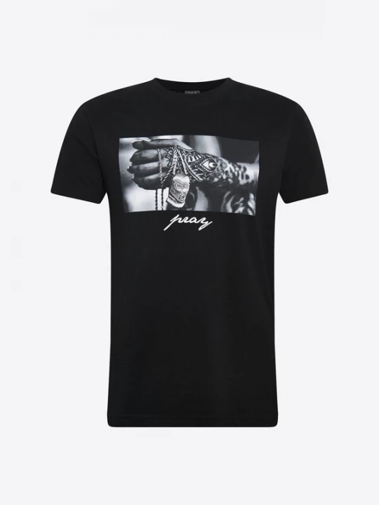 Foto van product MT Men Shirt 'Pray' lichtgrijs / zwart / wit