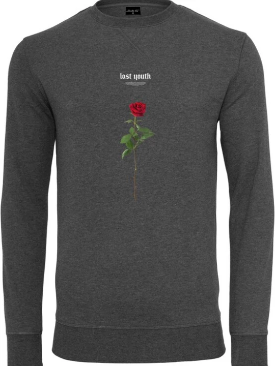 Foto van product MT Men Sweatshirt 'Lost Youth Rose' antraciet / groen / bloedrood / wit