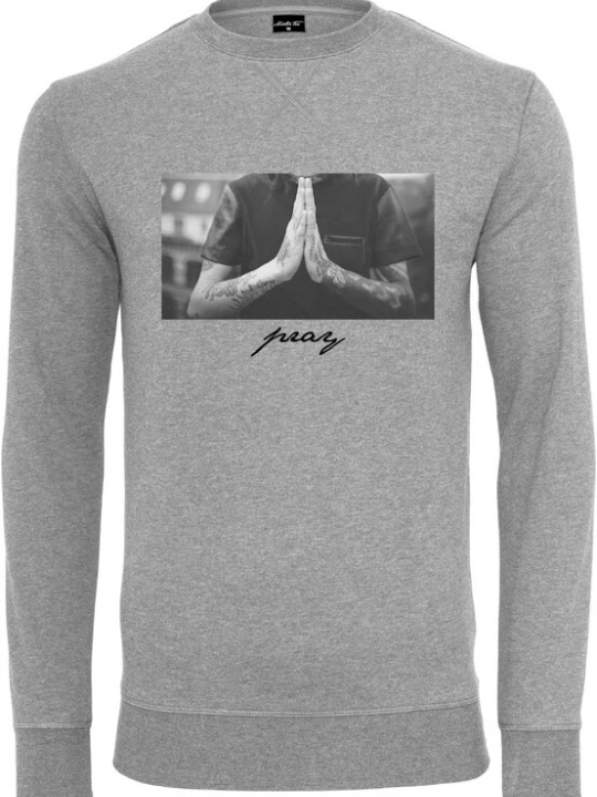Foto van product MT Men Sweatshirt 'Pray' grijs / grijs gemêleerd / zwart