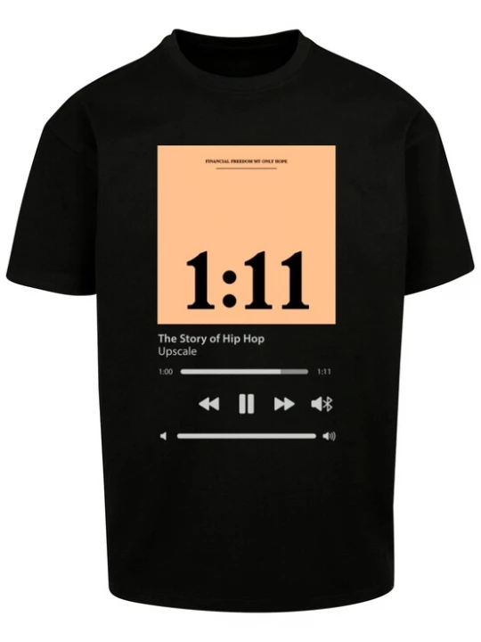Foto van product MT Upscale Shirt '1:11' abrikoos / zwart / wit