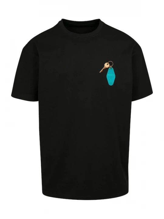 Foto van product MT Upscale Shirt 'California Motel' cyaan blauw / geel / lichtroze / zwart