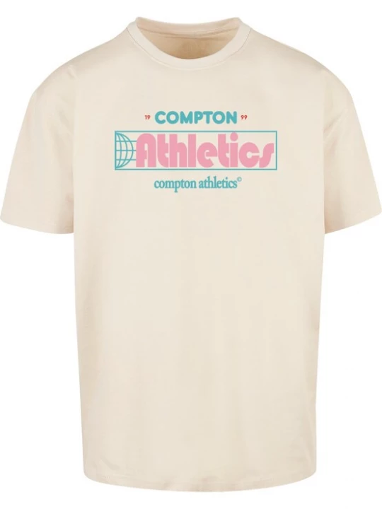 Foto van product MT Upscale Shirt 'Compton Athletic Club' sand / jade groen / lichtroze / rood