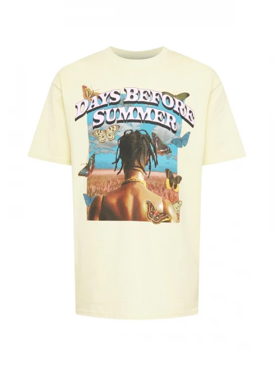 Foto van product MT Upscale Shirt 'Days Before Summer' lichtblauw / bruin / pasteelgeel / wit