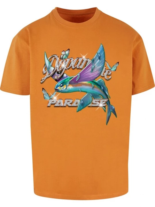 Foto van product MT Upscale Shirt 'Dopamine Paradise' duifblauw / lichtgrijs / lila / donkeroranje