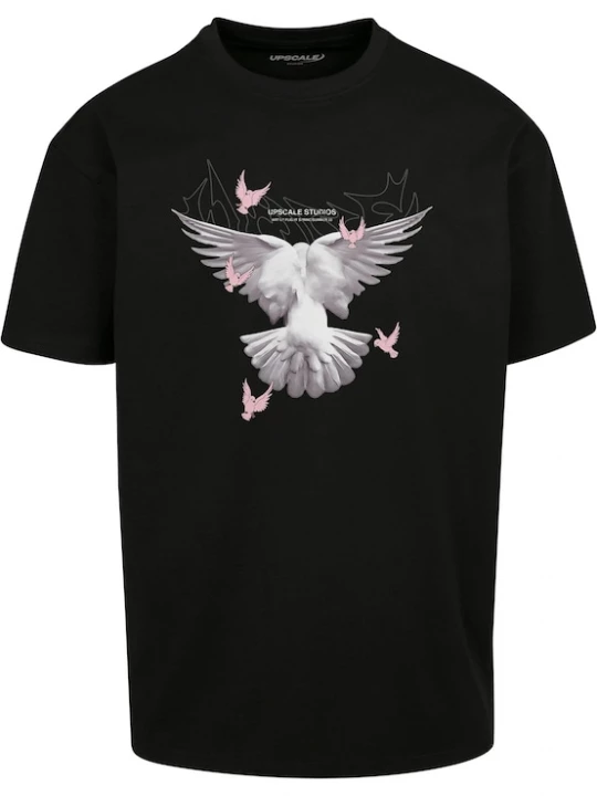 Foto van product MT Upscale Shirt 'Doves' grijs / rosa / zwart / wit