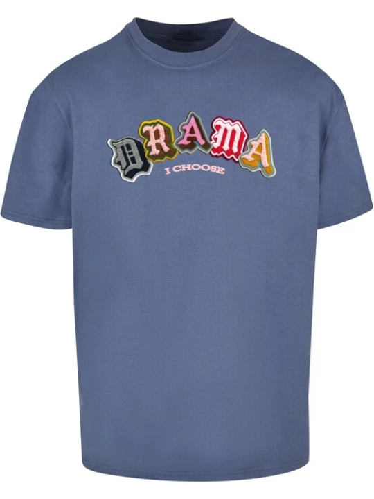 Foto van product MT Upscale Shirt 'Drama I choose' blauw / grijs / rosa / rood