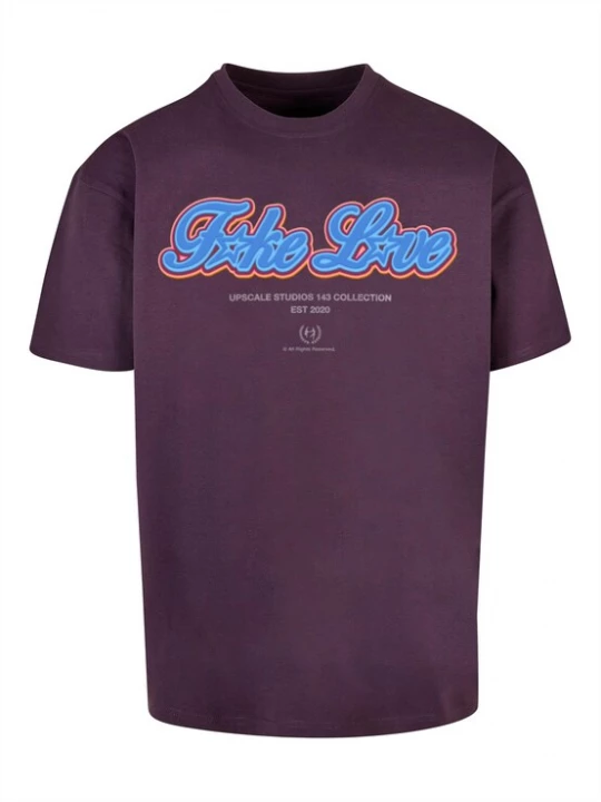 Foto van product MT Upscale Shirt 'F*ke L*ve' blauw / braam / oranje