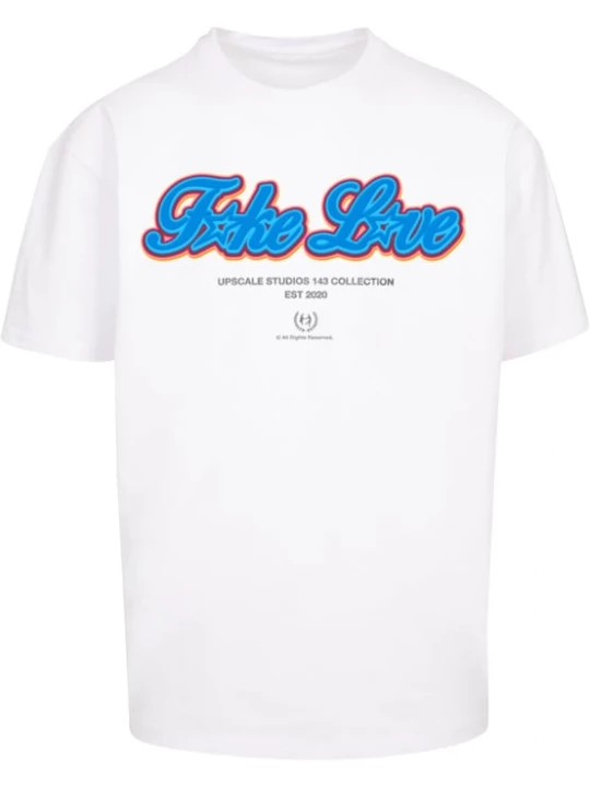 Foto van product MT Upscale Shirt 'F*ke L*ve' blauw / grijs / oranje / wit