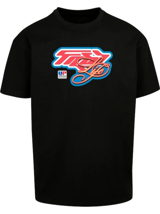 Foto van product MT Upscale Shirt 'Fast Life' lichtblauw / oranje / zwart / wit