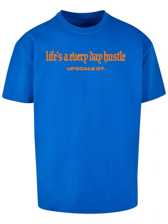 Foto van product MT Upscale Shirt 'Hustle' kobaltblauw / lichtlila / oranje / zwart