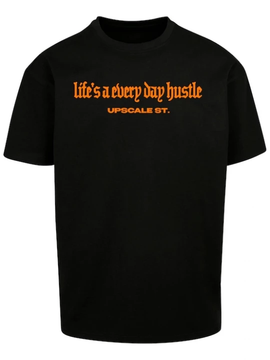Foto van product MT Upscale Shirt 'Hustle' sand / lichtlila / oranje / zwart