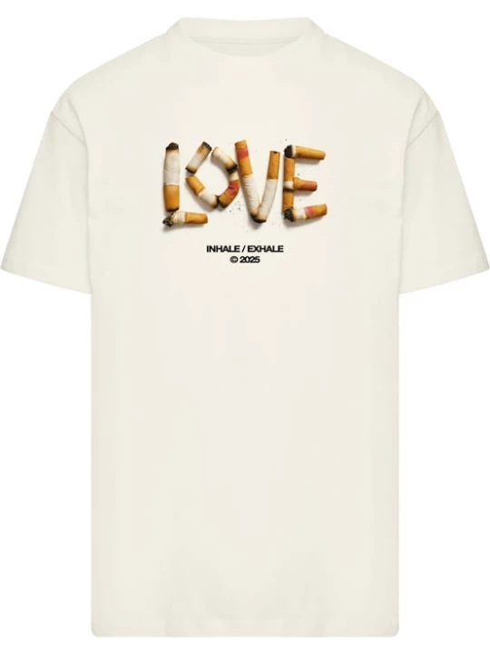 Foto van product MT Upscale Shirt 'Inhale' crème / oranje / lichtroze / zwart
