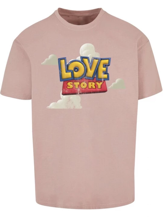 Foto van product MT Upscale Shirt 'Love Story' geel / lichtroze / rood / wit