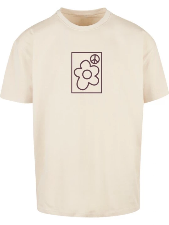 Foto van product MT Upscale Shirt 'More Peace' crème / donkerbruin