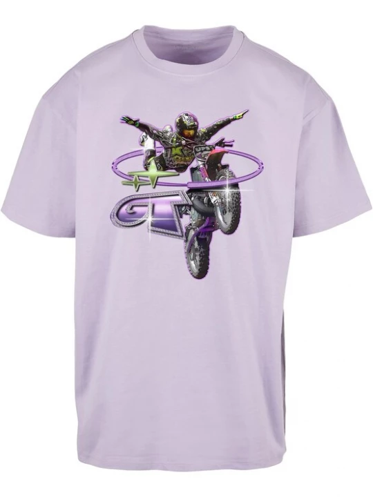 Foto van product MT Upscale Shirt 'Moto' donkergrijs / kiwi / lila / lichtlila