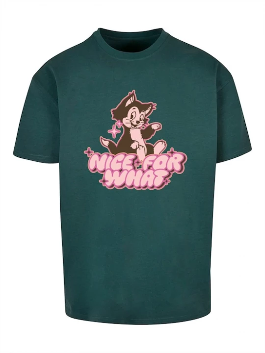 Foto van product MT Upscale Shirt 'Nice for what' bruin / donkergroen / lichtroze