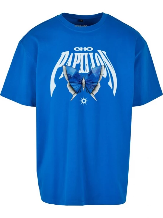 Foto van product MT Upscale Shirt 'Origami' kobaltblauw / opaal / wit