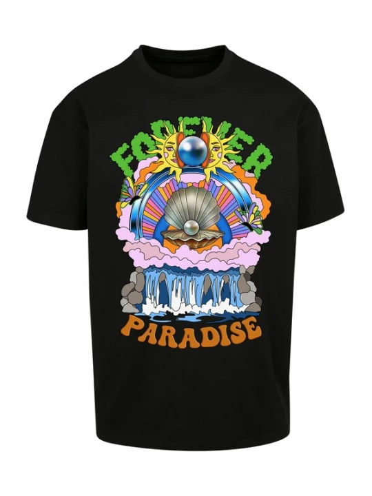 Foto van product MT Upscale Shirt 'Paradise' groen / oranje / lichtroze / zwart