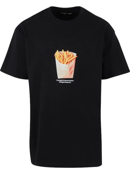 Foto van product MT Upscale Shirt 'Small Fries' oranje / pasteloranje / zwart / wit