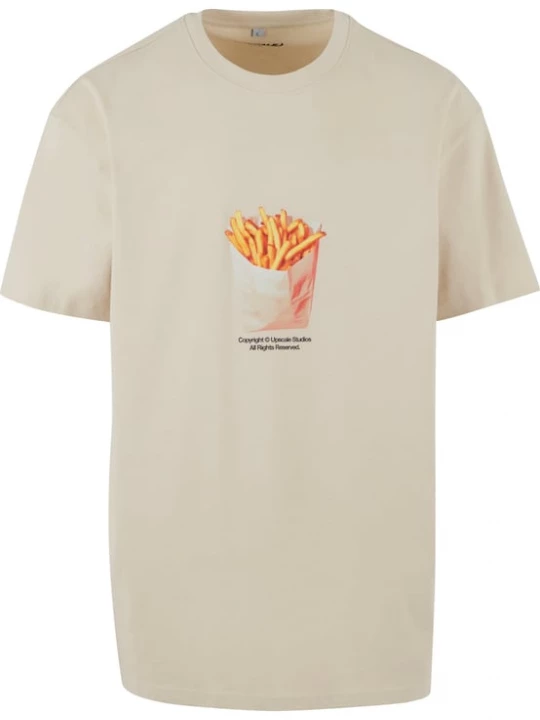 Foto van product MT Upscale Shirt 'Small Fries' sand / geel / oranje / zwart