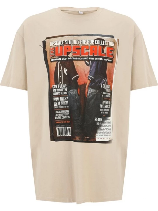 Foto van product MT Upscale Shirt 'Upscale Magazine' sand / rood / zwart / wit