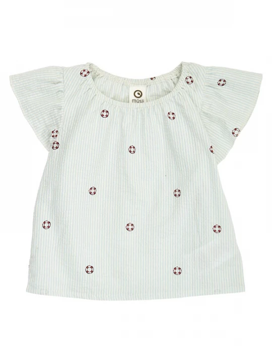 Foto van product Müsli Shirt crème / pastelblauw / rood