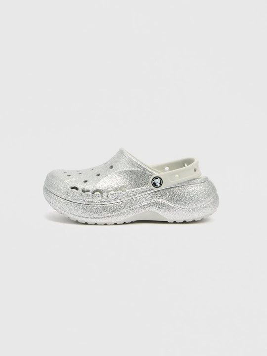 Foto van product Muiltjes met hak Crocs zilverkleurig