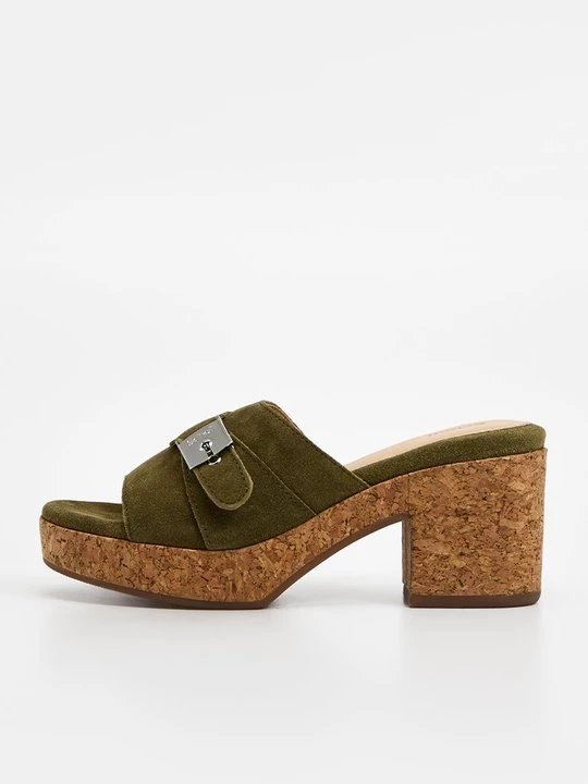 Foto van product Muiltjes met hak Scholl groen