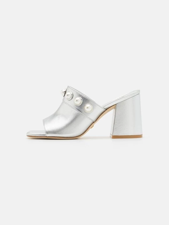 Foto van product Muiltjes met hak Stuart Weitzman zilverkleurig