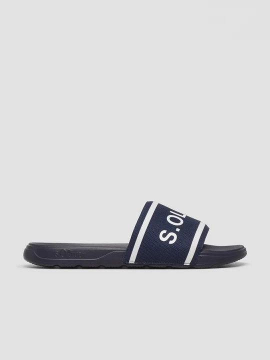 Foto van product Muiltjes met logo en contrasterende details s.Oliver blauw