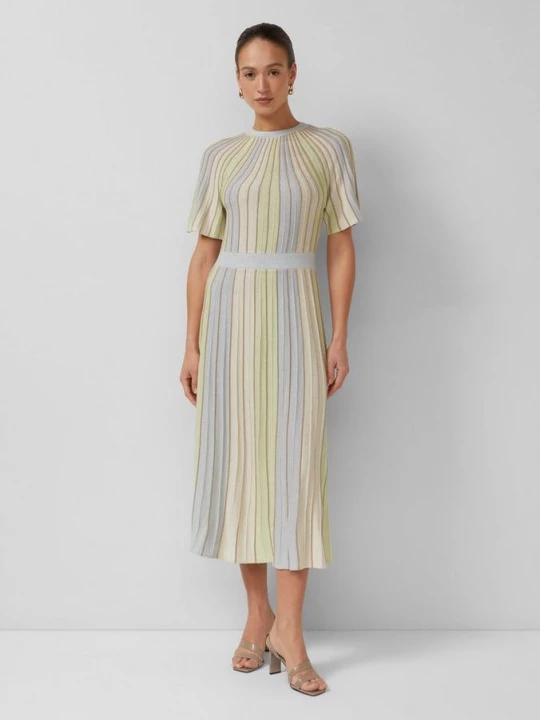 Foto van product Multicolour gebreide jurk met metallic garen en kapmouwtjes s.Oliver