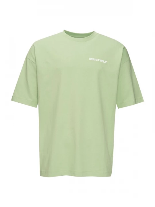 Foto van product Multiply Apparel Shirt pastelgroen / wit
