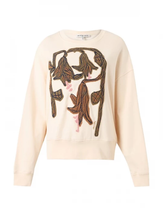 Foto van product Munthe Sweatshirt 'NAKOA' bruin / olijfgroen / rosa / natuurwit