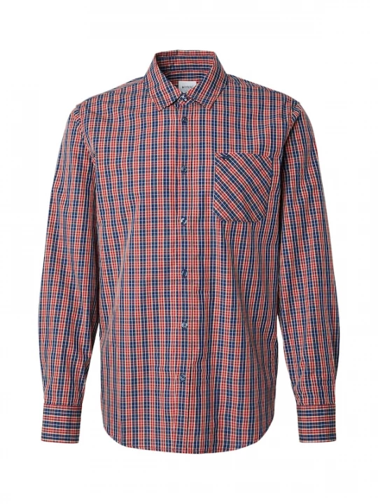 Foto van product MUSTANG Overhemd 'CHESTER' navy / indigo / cranberry / offwhite