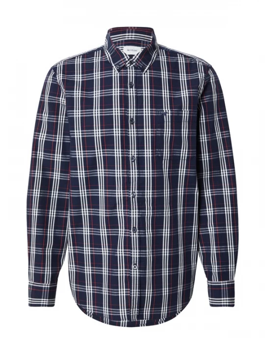 Foto van product MUSTANG Overhemd 'Chester' navy / rood / wit