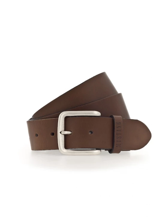 Foto van product MUSTANG Riem donkerbruin / zilver