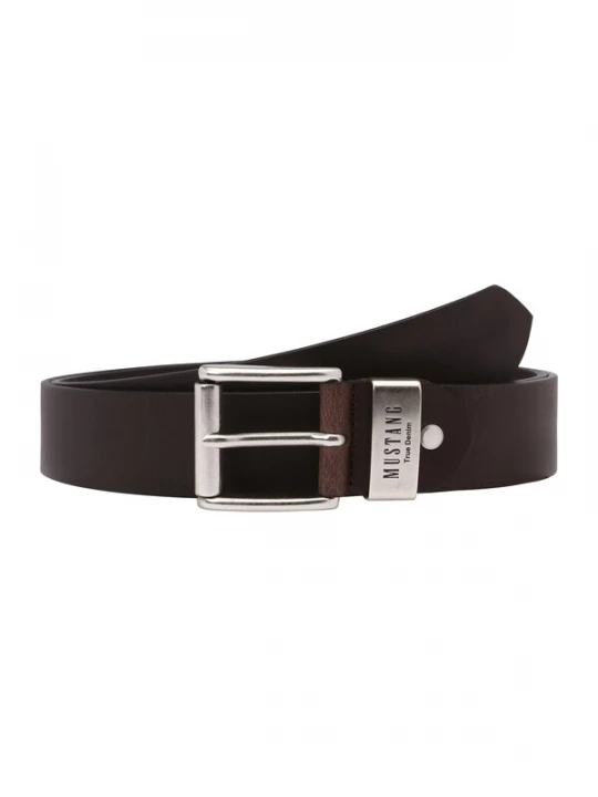 Foto van product MUSTANG Riem donkerbruin / zilver