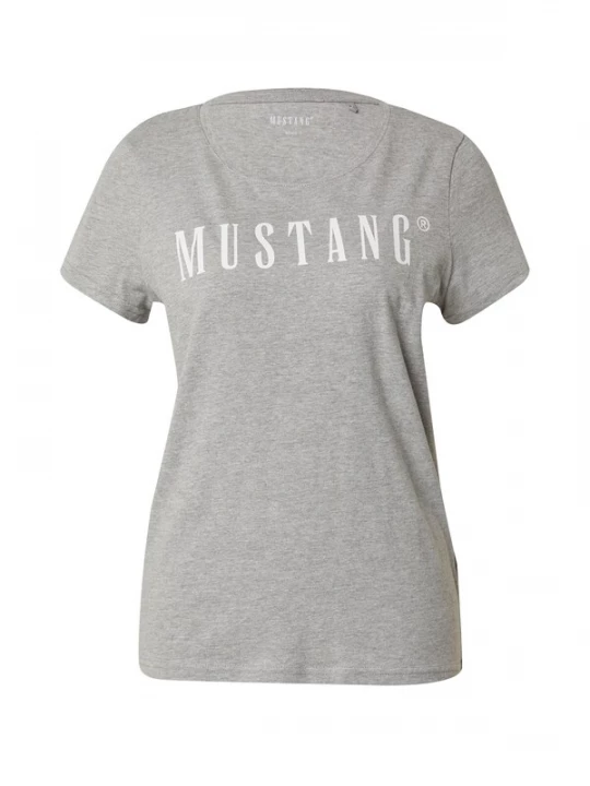 Foto van product MUSTANG Shirt 'Alma' grijs gemêleerd / wit