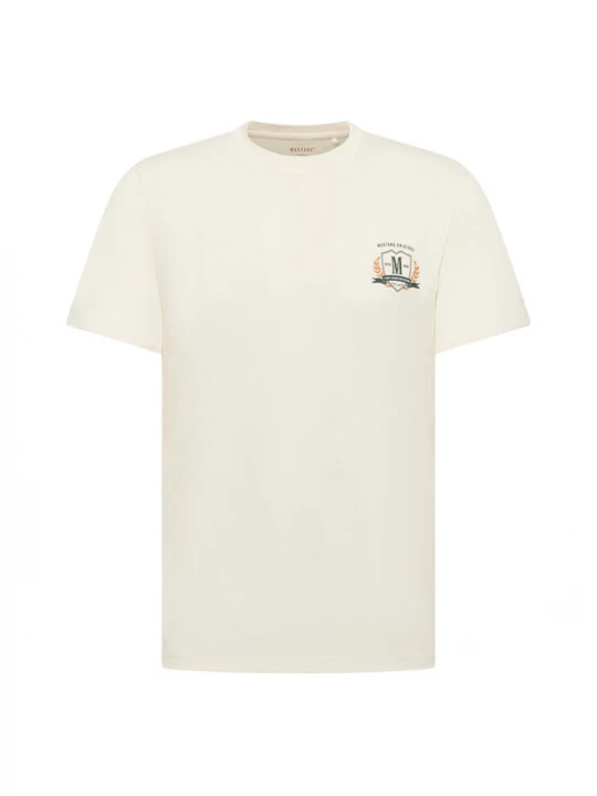Foto van product MUSTANG Shirt 'Austin' donkerblauw / oranje / offwhite