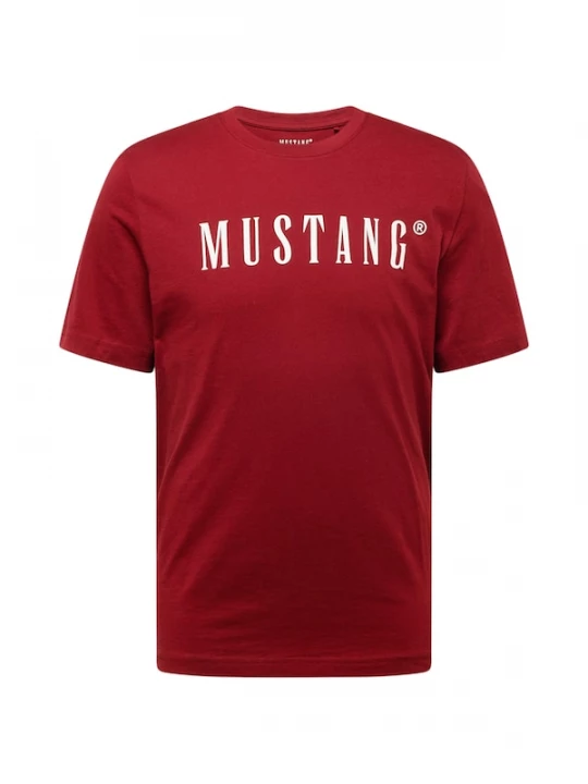 Foto van product MUSTANG Shirt 'Austin' karmijnrood / wit