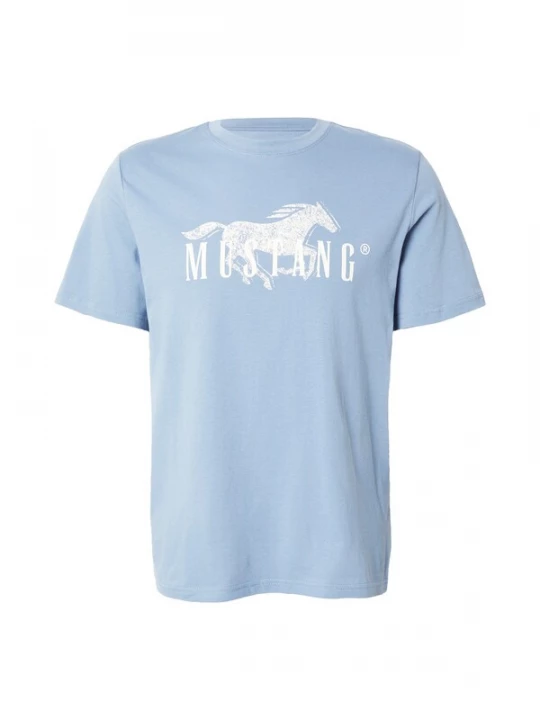 Foto van product MUSTANG Shirt 'Austin' lichtblauw / wit
