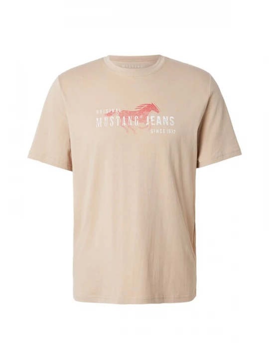 Foto van product MUSTANG Shirt 'Austin' sand / lichtrood / wit