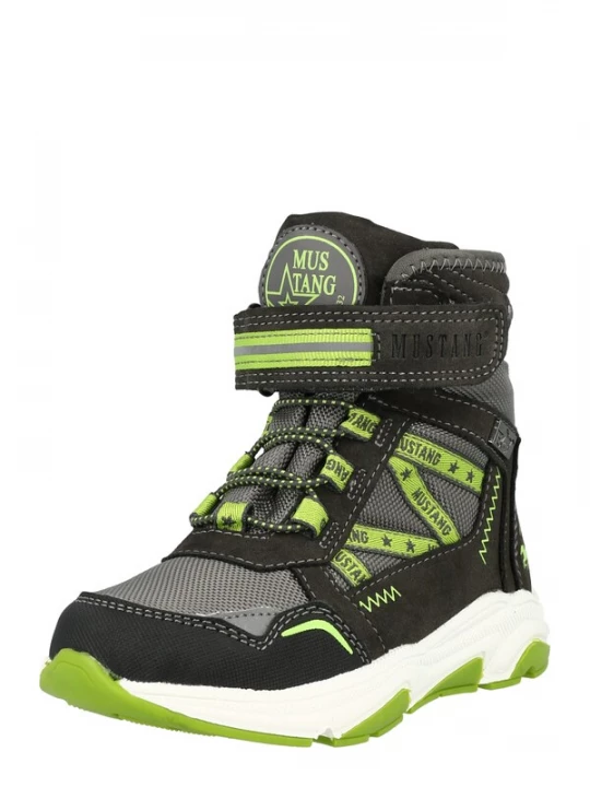 Foto van product MUSTANG Sneakers antraciet / donkergrijs / lichtgroen
