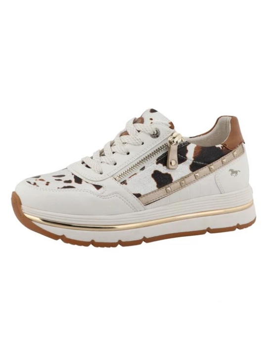 Foto van product MUSTANG Sportieve veterschoen bruin / wit