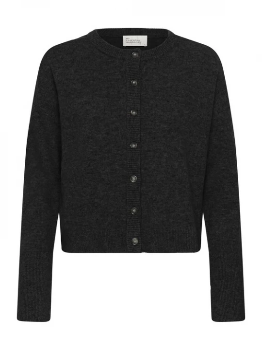 Foto van product My Essential Wardrobe Gebreid vest zwart gemêleerd