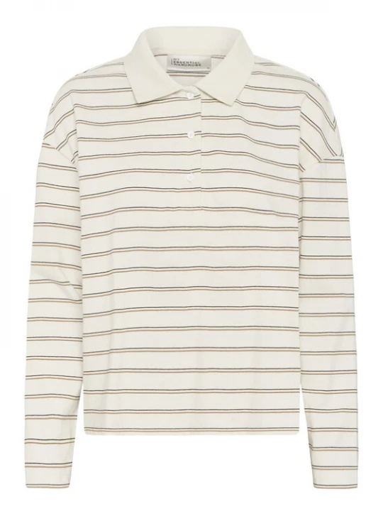 Foto van product My Essential Wardrobe Shirt 'Anna' camel / lichtbeige / donkerblauw