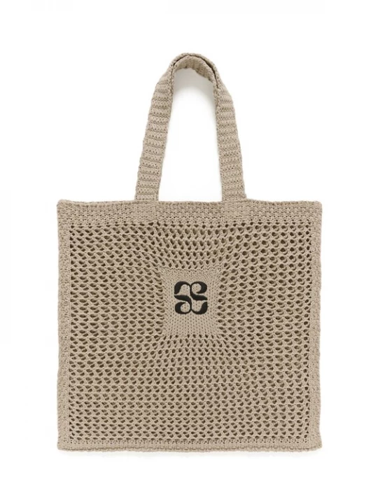 Foto van product My Essential Wardrobe Strandtas 'MWCrochet' beige gemêleerd / zwart