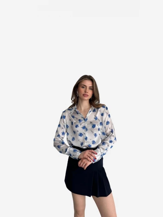Foto van product My fashion Blouse blauw / zilvergrijs